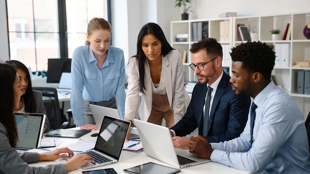 Favoriser la résilience au travail : un levier essentiel pour le bien-être des collaborateurs Collaborateurs développant leur résilience dans un environnement de travail positif