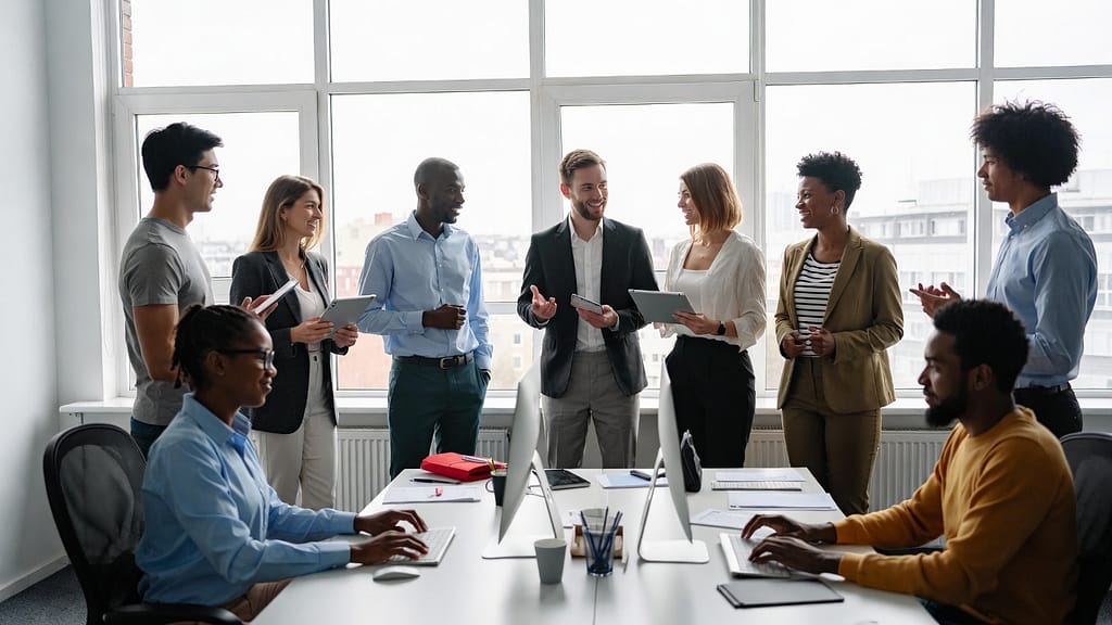 Les bienfaits de la reconnaissance au travail pour le bien-être des collaborateurs Manager félicitant un collaborateur pour son travail