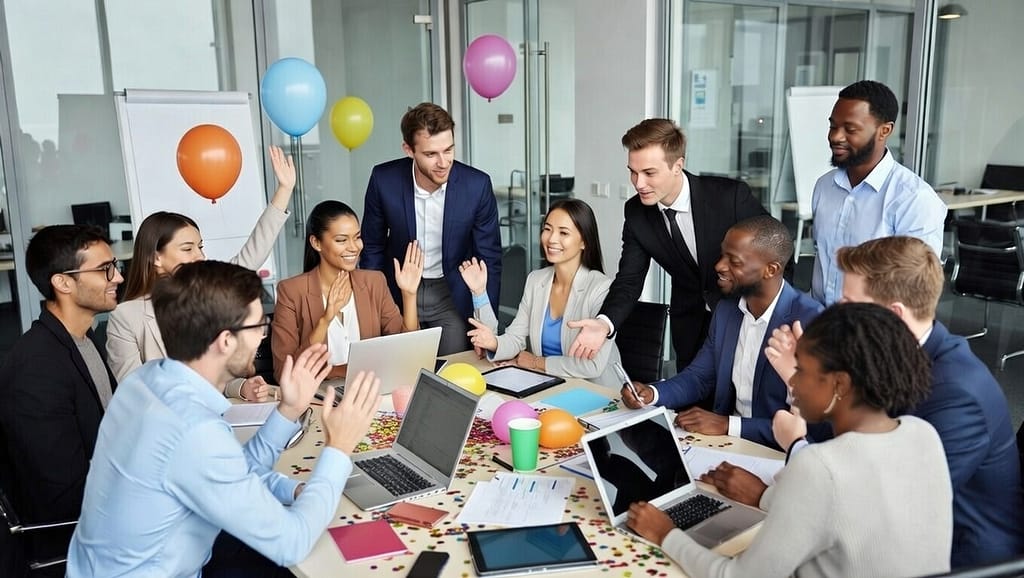 Comment instaurer une culture d’entreprise axée sur le bien-être au travail Équipe collaborative et épanouie dans un environnement de travail sain