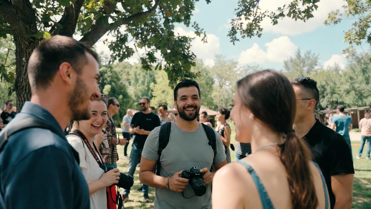 Photographe événementiel captant des clichés lors d’une fête ou un événement